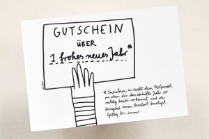 Postkarte: GUTSCHEIN ÜBER 1 frohes neues Jahr