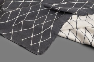 Woven blanket: THE GRID - dark grey