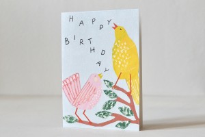 Folded card: BIRTHDAY BIRDS