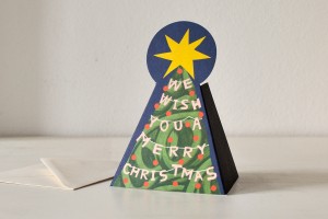 Folded card: MERRY CHRISTMAS TREE