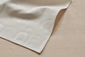 Handkerchief: BELLS, natural white
