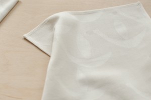 Handkerchief: BIRDS, natural white