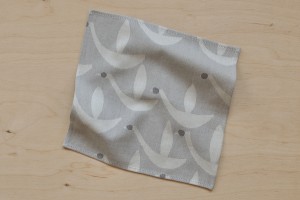 Handkerchief: BIRDS, grey